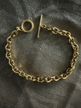 Skultuna unisex Gold Toggle Chain Bracelet  stainless steel gold plated